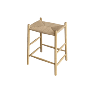 Ingridina Teak Barstool with Woven Weaving