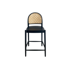 Valda Teak Bar Stool with Rattan Weaving