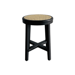 Alto Teak Stool with Rattan Weave