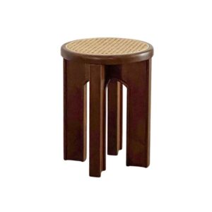 Culvo Teak Stool with Rattan Weaving
