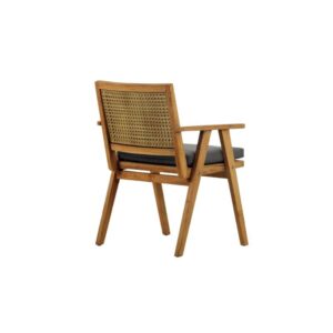 Tressa Teak Dining Chair with Rattan Weaving